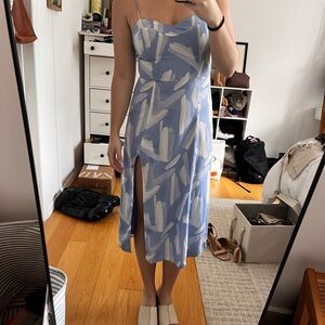 Abercrombie & Fitch Blue and Cream Midi Dress